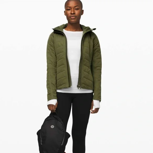 Olive Green Women's Hooded Jacket - Picture 2 of 15